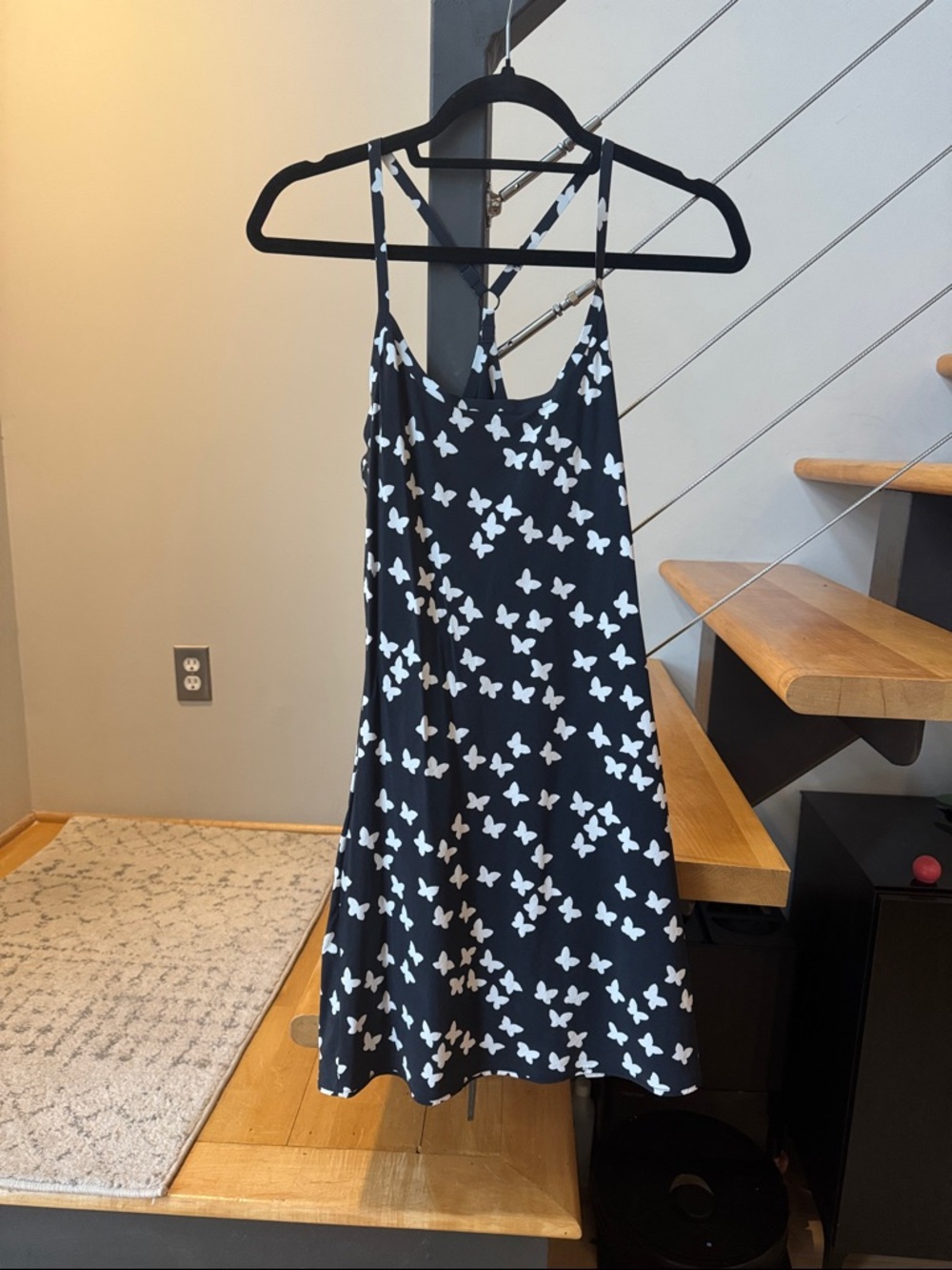 Outdoor Voices Black and White Butterfly workout Dress